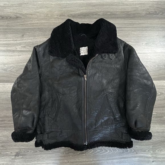 Vintage Calafate Aviation B-3 Type Bomber Jacket Leather Shearling Aviator 40s